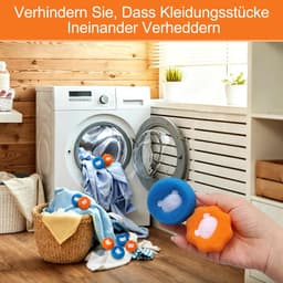 SnelShoppen - Dierenhaarverwijderaar 8 stuks - Herbruikbare Wasballen met Wasnet en Opbergtas - Effectieve Pluisballen voor Dierenharen en Pluisjes in — thumbnail 3
