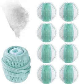Dierenhaarverwijderset voor wasmachine - 8 stuks pluisballen en wasbal - Effectief verwijderen van hondenharen - Herbruikbaar en duurzaam — thumbnail 1