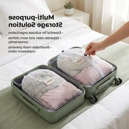 Wasnetten met trekkoord - 3 stuks fijne mazen waszakken voor kleding, ondergoed en reizen in huis of appartement — thumbnail 5