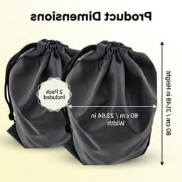 Grote Zwarte Waszak van Stevig Nylon met Trekkoord Sluiting | Ruime Opbergzak voor Wasgoed, Herbruikbaar en Veelzijdig Gebruik — thumbnail 4
