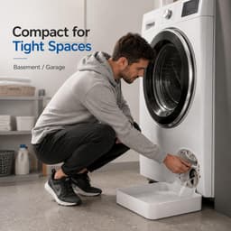 Universele afvoerbak voor wasmachines met voorlader - Afvoerbak voor wasmachine - Onderdelen voor wasmachines - Eenvoudig te installeren - Wordt gebruikt voor het reinigen van filters, het onderhouden van waterpompen en het opvangen van water — thumbnail 2