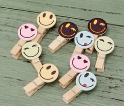 Houten Mini Clips - Fotohouders - Ambachten Maken - Vrolijk Ontwerp - 50 Stuks - Multicolor — thumbnail 5