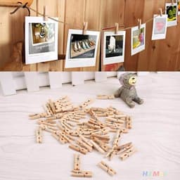 Houten Kleding Klemmen - Mini Knijpers - Ambachten Versieren - Natuurlijke Houtkleur - 1000 Stuks - Natuurlijk — thumbnail 3