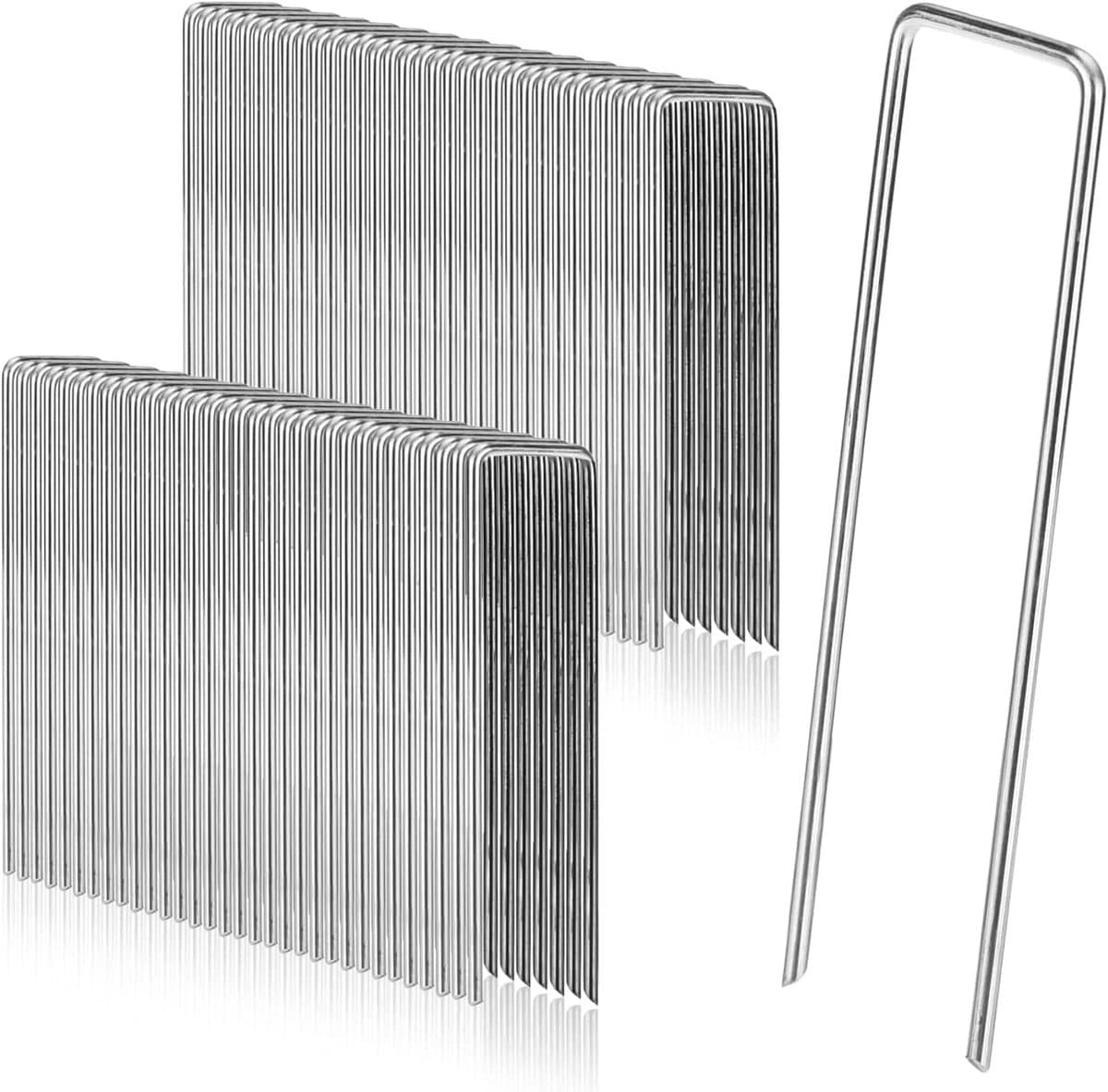 Dailygoods- Grondankers 50 Stuks - Roestvrij Staal - Gegalvaniseerd - Camping Haringen - Bevestigingshaken - 200 mm Lang - 40 mm Breed - Tuinnagels — afbeelding 1