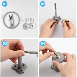 Dailygoods- Waslijn 5m - Wanddroogrek - Roestvrij Staal - Hoog Draagvermogen 20kg - Slijtvaste Staaldraad - Eenvoudig te Installeren - Drooglijn — thumbnail 3