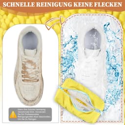 Dailygoods - 2 stuks schoenwaszakken, waszak, waszak, verbeterde schoenentas, multifunctionele bescherming, schoenwaszak voor wasmachine, anti-vervorming, sneakers, waszak, herbruikbare schoenen, waszak (geel) — thumbnail 5