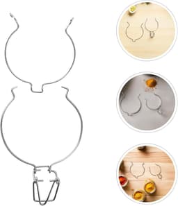 Draadklemmen voor potten - Bevestigingsclips - Voedsel bewaren - Roestvrij staal - 5 stuks - Zilver — thumbnail 5