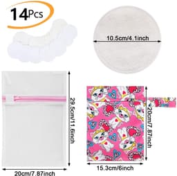 Dailygoods- Borstkussens 14 Stuks - Herbruikbare Bamboe Borstkussens - Wasbare Pads - Hypoallergene Kussens - Waterdichte Laag - Inclusief Opbergtas - Voedingspads — thumbnail 3