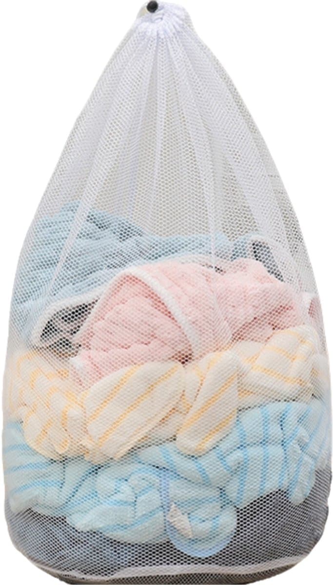 Tweedelige waszakset met trekkoord, inclusief wasnetje voor de wasmachine, herbruikbare waszak en wasnet, geschikt voor de wasmachine.-50*70cm — afbeelding 1