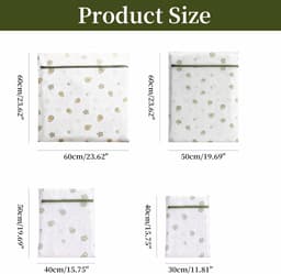 Wasnetjes met ritssluiting - Wit en Groen - Multi size - Versterkt Polyester Wasnet voor Wasmachine - Voor Bescherming van Delicaat Wasgoed — thumbnail 2