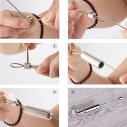 draad kledinglijnset met installatiehardware, zwaar belastbare wandmontage anti-doorbuigdraad voor wasgoed, douchegordijnen, fotoweergave, balkon, badkamer en binnenshuis — thumbnail 4