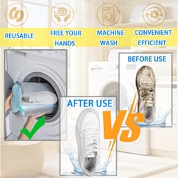 2PCS Waszak voor schoenen- geschikt voor de wasmachine en droger. Herbruikbare set van 2 waszakken voor sneakers- 360° dieptereiniging voor alle soorten schoenen- met zelfsluitende ritssluiting. — thumbnail 2