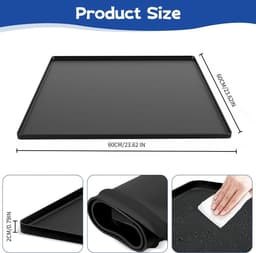 KZQ Siliconen mat - Wasmachine voets - Waterdichte siliconen beschermgroef voor de voet - Beschermt de vloer - Voorkomt lekkages van wasmachines, drogers, vaatwassers, koelkasten en airconditioners - 60x60x2 cm — thumbnail 2