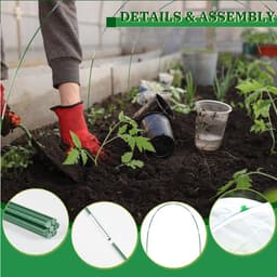 SnelShoppen - Tunnels voor Tuin - 70-delige Fiberglas Tunnelboog Set voor Raised Bed, Folietunnel, Tuin Arches, Grondankers, Groene Kleur — thumbnail 3