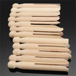 Houten Wasknijpers - Houten Spelden - Kleding Drogen - Sterke Grip - 200 stuks - Houtkleur — thumbnail 2