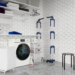 wasdroogrek met grote capaciteit opgewaardeerde versie, droogrek kleding, waslijn roestvrij staal, vouwen binnen en buiten — thumbnail 4