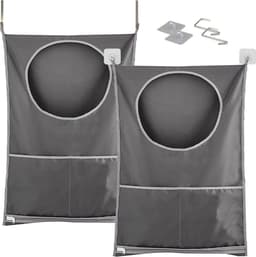 Hangende waszak, waszak, camping, waszak, deur, waszak met 2 extra roestvrijstalen deurhaken, wasmand, wordt in slaapkamerkasten, deuren muren (2 stuks) — thumbnail 1