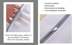 6 Stuks - Sterke Waszakken met Rits - Wasnetten Set Wit - Verschillende Formaten — thumbnail 2