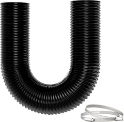 Afzuigslang Flexbuis - Ventilatiebuis Geluiddempend - Droger Ventilatie - 5-Laags Aluminium PVC - 3 Meter Lengte - Zwart — thumbnail 1