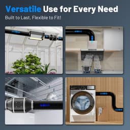 Afzuigslang Flexbuis - Ventilatiebuis Geluiddempend - Droger Ventilatie - 5-Laags Aluminium PVC - 3 Meter Lengte - Zwart — thumbnail 2
