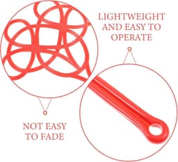 Tapijtklopper Set - Stofverwijderaar - Textiel Luchten - Lange Steel - 57.5 cm - Rood — thumbnail 4