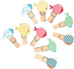 Tropische Vis Clips - Houten Knijpers - Decoratie Knutselen - Fijne Afwerking - 50 Stuks - Gekleurd — thumbnail 1