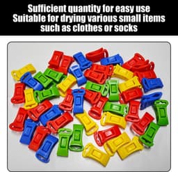 Dailygoods- Sokkenklemmen 50 Stuks - Sokkenclips - Sokkenknijpers - Draagbare Sokkendroogklemmen - Opbergtas - Kunststof 29 x 13 x 10 mm - Sokkenclip — thumbnail 4