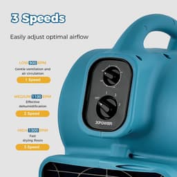Luchtverplaatser Ventilator - Krachtige Blower - Snelle Droging - Stapelbaar Ontwerp - 700CFM - Blauw — thumbnail 5