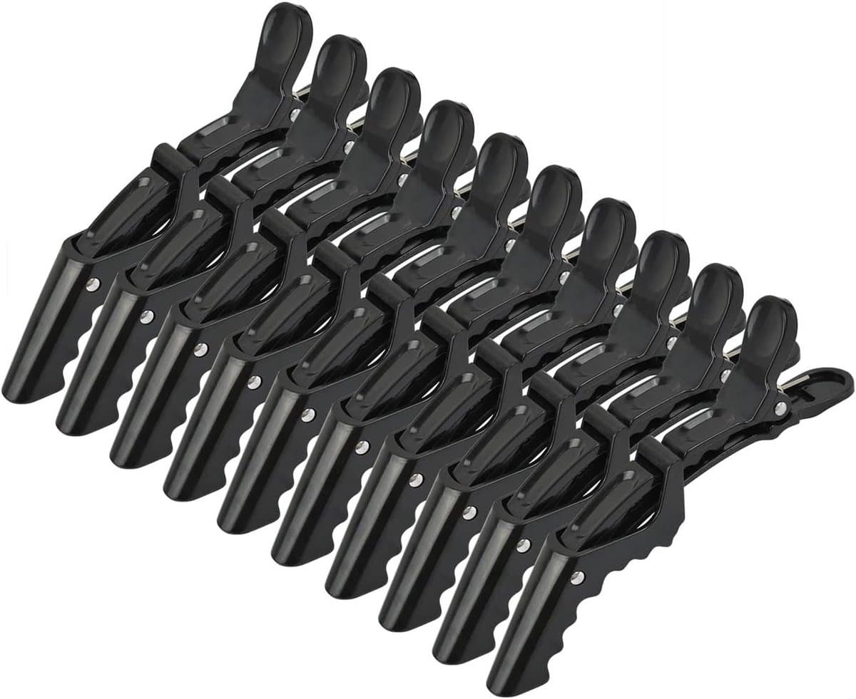 Haarclips Krokodil - Kappers Clips - Haar Stylen - Anti-Slip Grip - 10 Stuks - Zwart — afbeelding 1