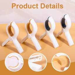 Dailygoods- Strandhanddoek Clips - 8 Stuks - Winddicht - Robuuste Constructie - Antislip - Geschikt voor Strandstoelen - Zachte Siliconen Bekleding - Handdoekclips — thumbnail 2