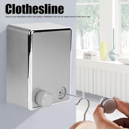 Dailygoods- Waslijn Uittrekbaar 4,2 Meter - Wanddroogrek - Roestvrij Staal - Modern Design - Max. Belasting 20 kg - Geschikt voor Binnen/Buiten - Wasrek — thumbnail 5