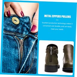 Operitacx 50stuks Verstelbare Rits Trekhaakjes Zipper Pullers Voor Kleding Tassen Zilver Zwart Voor Vervanging Van Beschadigde Ritsen — thumbnail 2