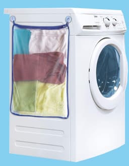 Wasknijperzak - Waszak Net - Kleding Wassen - Met Zuignappen - 14 x 24 x 1 cm - Wit — thumbnail 2