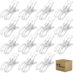 15-Stuks Transparante Klemmen - Multifunctionele Knijpers - 9cm - Voor Decoratie — thumbnail 1