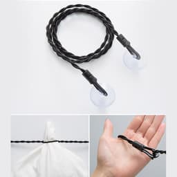 Reis waslijn - Waslijn met zuignappen - Kleding drogen - Verstelbaar en winddicht - Tot 2.8 meter - Zwart — thumbnail 3