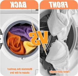 Delicate waszak voor bh's van siliconen met knoop - Bescherming voor bh's en lingerie tijdens het wassen in de wasmachine (32A tot 38D) - Ideaal voor ondergoed en kleding in de wasmachine (Oranje) — thumbnail 5