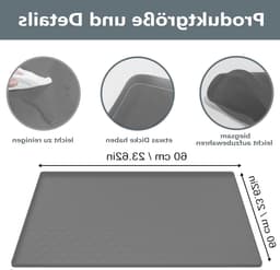 Siliconen Drupbak voor Wasmachine en Koelkast, 60 x 60 cm, Herbruikbare Vloerbescherming, Antislip Mat voor Koelkast en Vriezer, Grijs — thumbnail 5