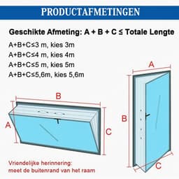 Afdichtingsset voor mobiele airconditioning - raamdeur - universeel geschikt - eenvoudige installatie - afvoerslang - ritssluiting - 4 meter lang — thumbnail 5