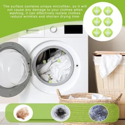 6 stuks haarvangers voor wasmachine - anti-haren bal - herbruikbare wasbal - voor kleding en beddengoed - effectievere waservaring — thumbnail 2
