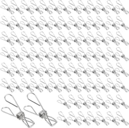 200 RVS Wasknijpers 5.8 x 1.2 cm - Duurzame, Roestvrije Klemmen voor Buitenshuis en Binnengebruik — thumbnail 1