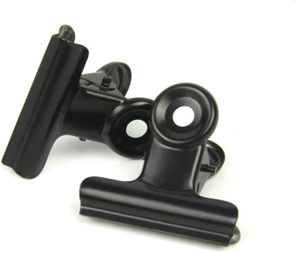 Zwarte Bulldog Clips 22 mm - 30 stuks - Metalen Scharnierclips voor Kantoor en Thuis — afbeelding 1