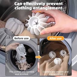 Wasmachine Ballen - Droger Ballen - Kleding Wassen - Anti-klit Ontwerp - 10 Stuks - Grijs en Wit — thumbnail 3