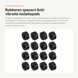 Dailygoods- Spacers 16 Stuks - Rubber - Antivibratie-isolatiepads - Geluidsreductie - Schokabsorptie - Duurzaam - 10 x 10 x 25 mm - Dempers — thumbnail 5