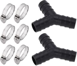 Dailygoods- Y-aansluiting 16 mm - Set van 2 - Slangklem 20 mm - Drieweg-ontwerp - Geschikt voor wasmachine/droger - Optimaliseert indeling huisruimte - Afvoerslang — thumbnail 1