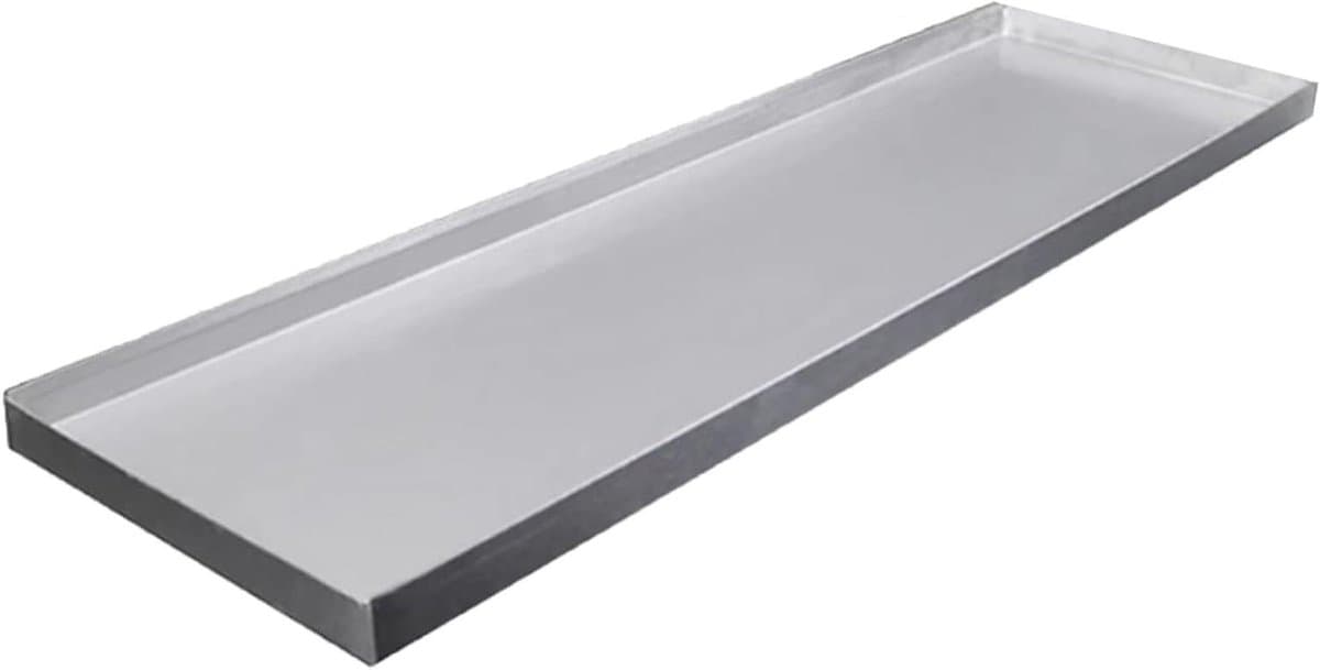 Roestvrijstalen Opvangbak - Lekbak Plantenbak - Bescherming Vloeren - Naadloos Gelast - 51x21x2 cm - Zilver — afbeelding 1