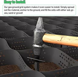 Grond Stabilisator Rooster - Grind Stabilisatie - Oprit Versterken - Sterk Draagvermogen - 6 x 6 Meter - Zwart — thumbnail 5