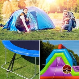 Grondanker Set - Schroefharingen Ankers - Tent Verankeren - Massief Roestvrij Staal - 33 cm Lengte - Zilver — thumbnail 2