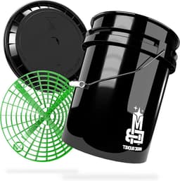 MAGIC BUCKET Car hand wash bundle, laundry bucket with matching bucket lid 5 US GALLONEN approx. 20 liters, with Grit Guard bucket insert dirt strainer | wash set black/green — thumbnail 1
