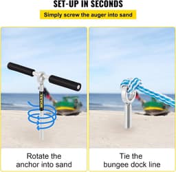 Grondanker - Zandanker Bootanker - Watersport Stabiliteit - 316 Roestvrij Staal - 45 cm Lang - Zilverkleurig — thumbnail 5