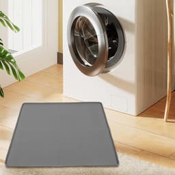 Wasmachine Beschermmat - Droger Mat Lekbak - Apparaat Beschermen - Antislip Opstaande Rand - 60x60 cm - Grijs — thumbnail 2